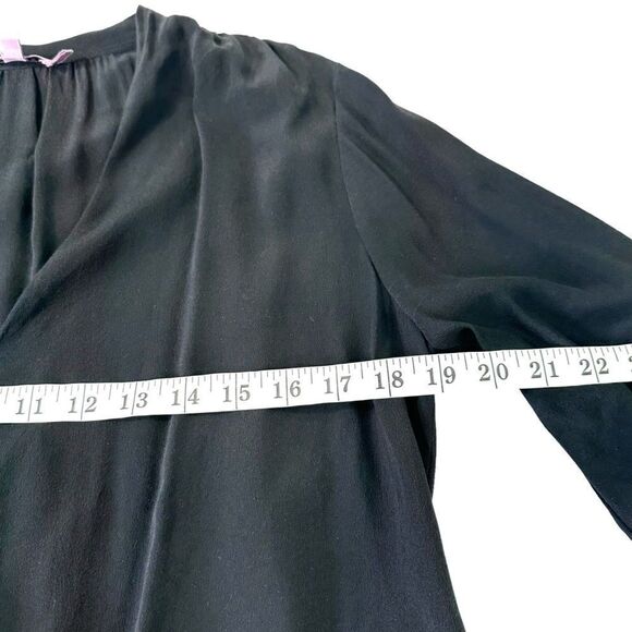 Calypso St. Barth Ruth Black Surplice Silk Blouse, Size Small - Picture 9 of 10
